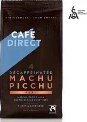 Cafédirect Machu Picchu Decaffeinated, mletá káva bez kofeinu, 227 g