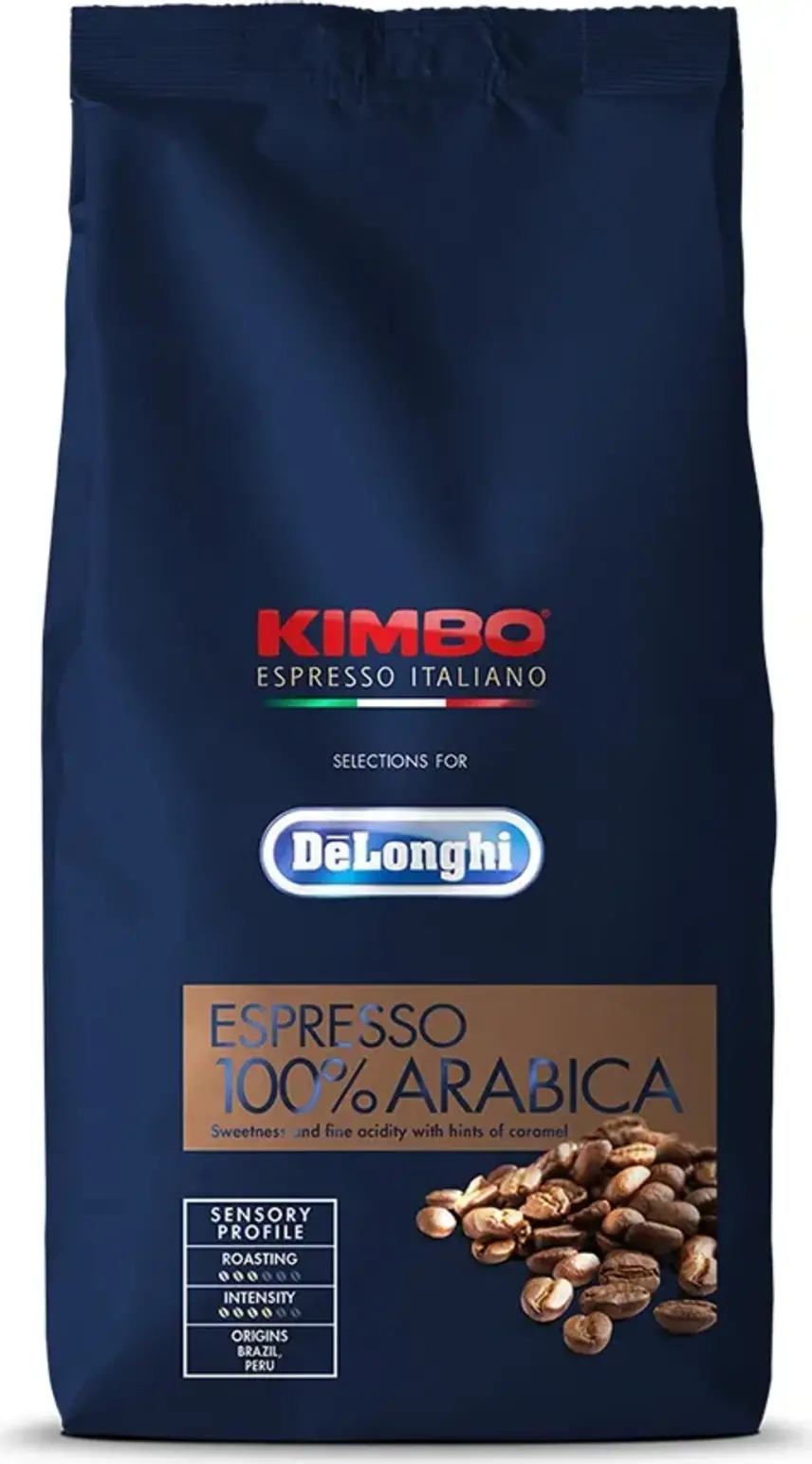 DeLonghi Kimbo Espresso 100% Arabica, zrnková káva, 1 kg