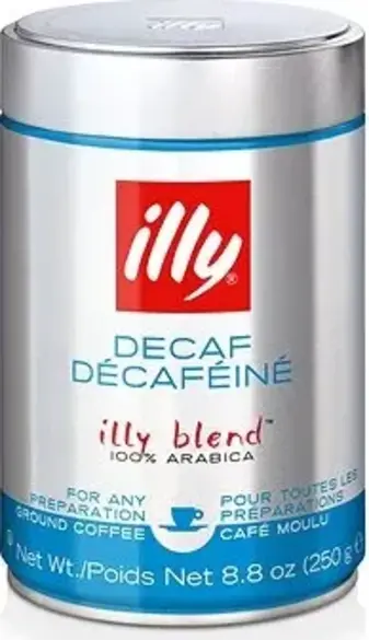 illy Deca, mletá káva bez kofeinu, 250 g