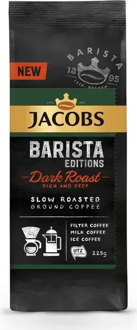 Jacobs Dark Roast Barista Editions, mletá káva, 225 g