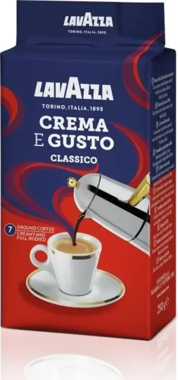 Lavazza Crema e Gusto, mletá káva, 250 g