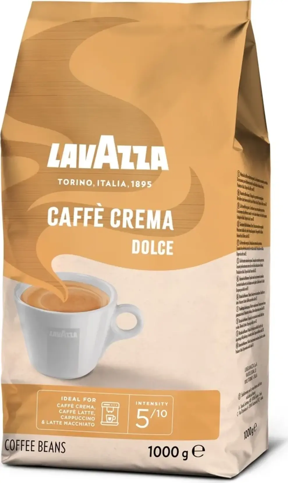 Lavazza Dolce Caffè Crema, zrnková káva, 1 kg