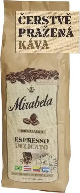 Mirabela Espresso Delicato 100% Arabica, zrnková káva, 225 g