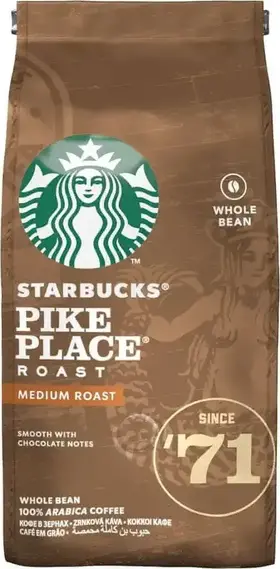 Starbucks Medium Pike Place Roast, zrnková káva, 200 g