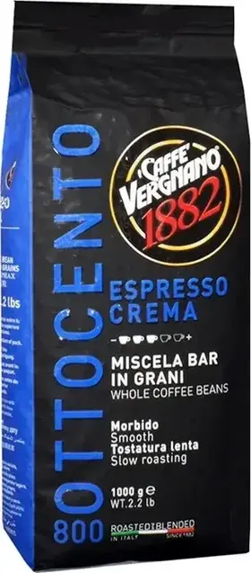 Vergnano Espresso Crema 800, zrnková káva, 1 kg